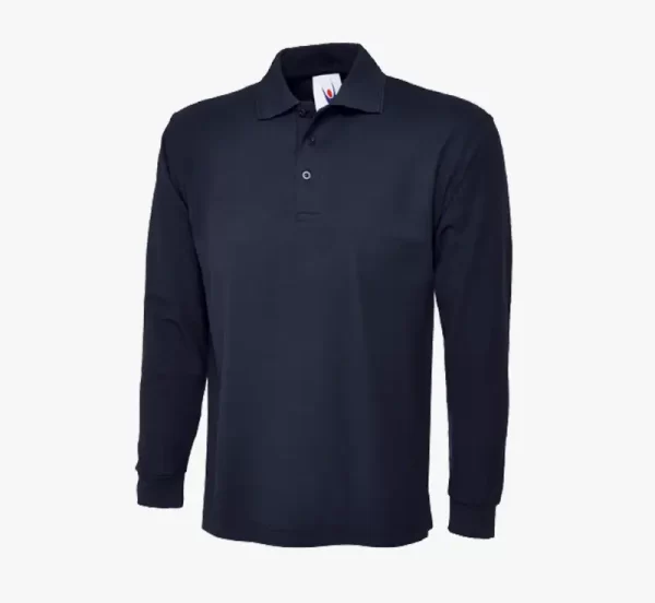 Navy Uneek Long Sleeve Polo Shirt