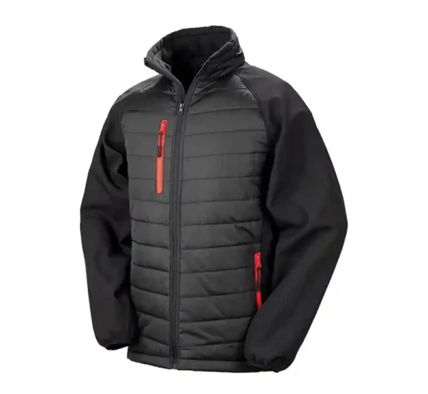 Result Compass Padded Softshell Jacket black and red