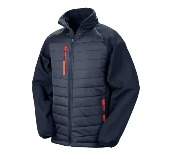 Result Compass Padded Softshell Jacket navy and red